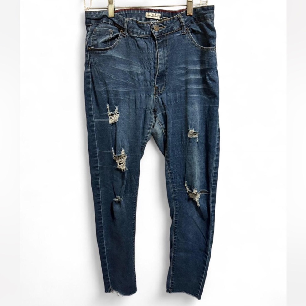 Vince Blue Co Distressed skinny Blue Denim Jeans Scandi Girl
